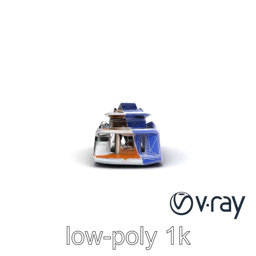 Futuristic Mega Yacht 3D Model – Low Poly Game Asset, FBX & PBR Textures - View 25