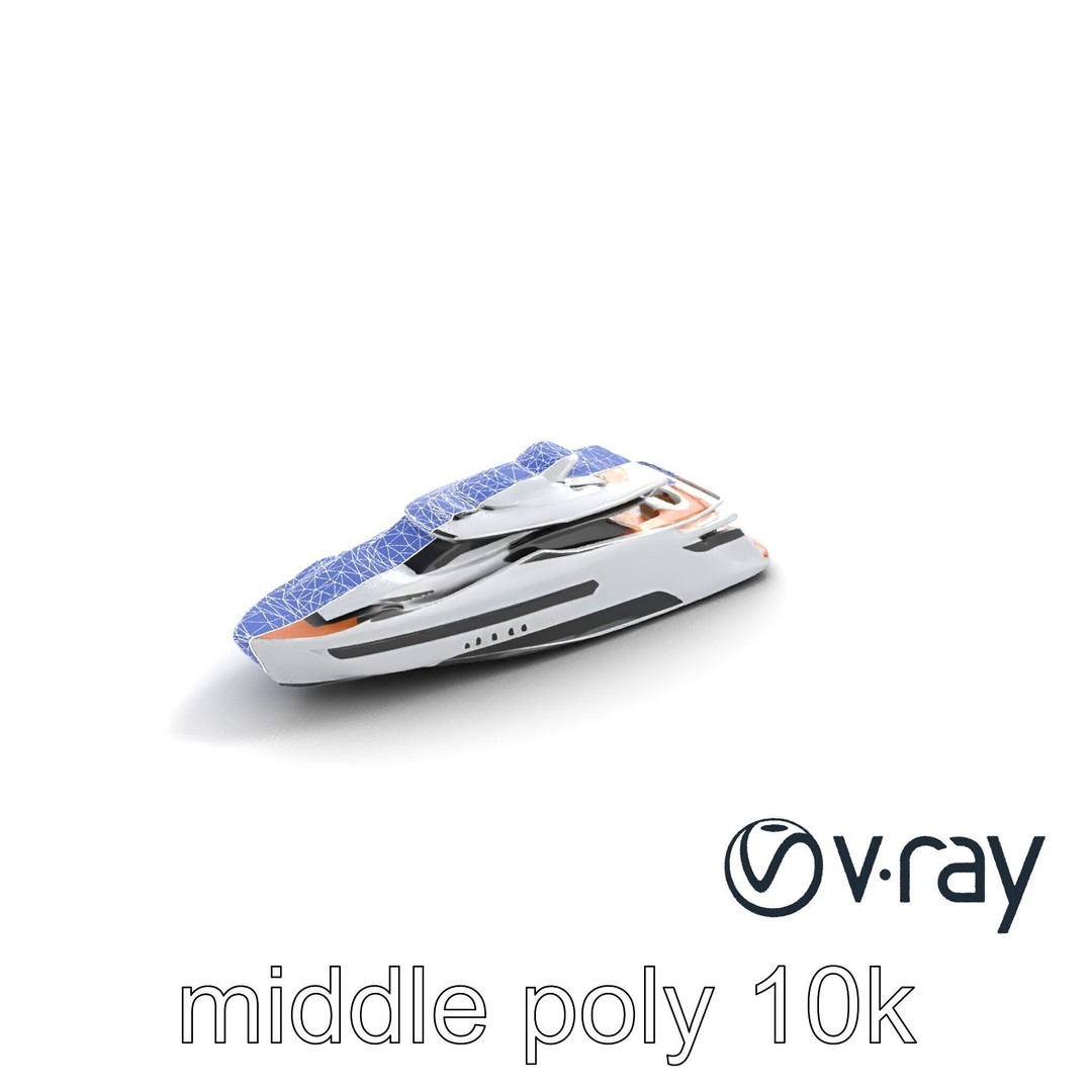 Futuristic Mega Yacht 3D Model – Low Poly Game Asset, FBX & PBR Textures - View 26