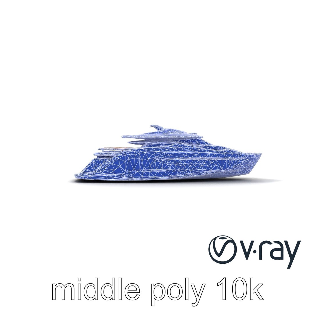 Futuristic Mega Yacht 3D Model – Low Poly Game Asset, FBX & PBR Textures - View 30