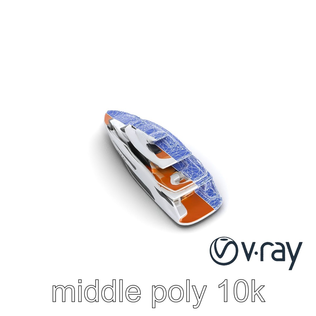 Futuristic Mega Yacht 3D Model – Low Poly Game Asset, FBX & PBR Textures - View 31