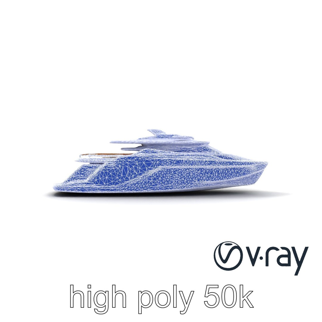 Futuristic Mega Yacht 3D Model – Low Poly Game Asset, FBX & PBR Textures - View 32