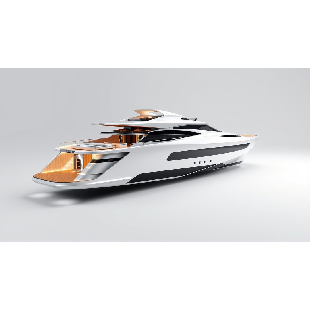 Futuristic Mega Yacht 3D Model – Low Poly Game Asset, FBX & PBR Textures - View 5