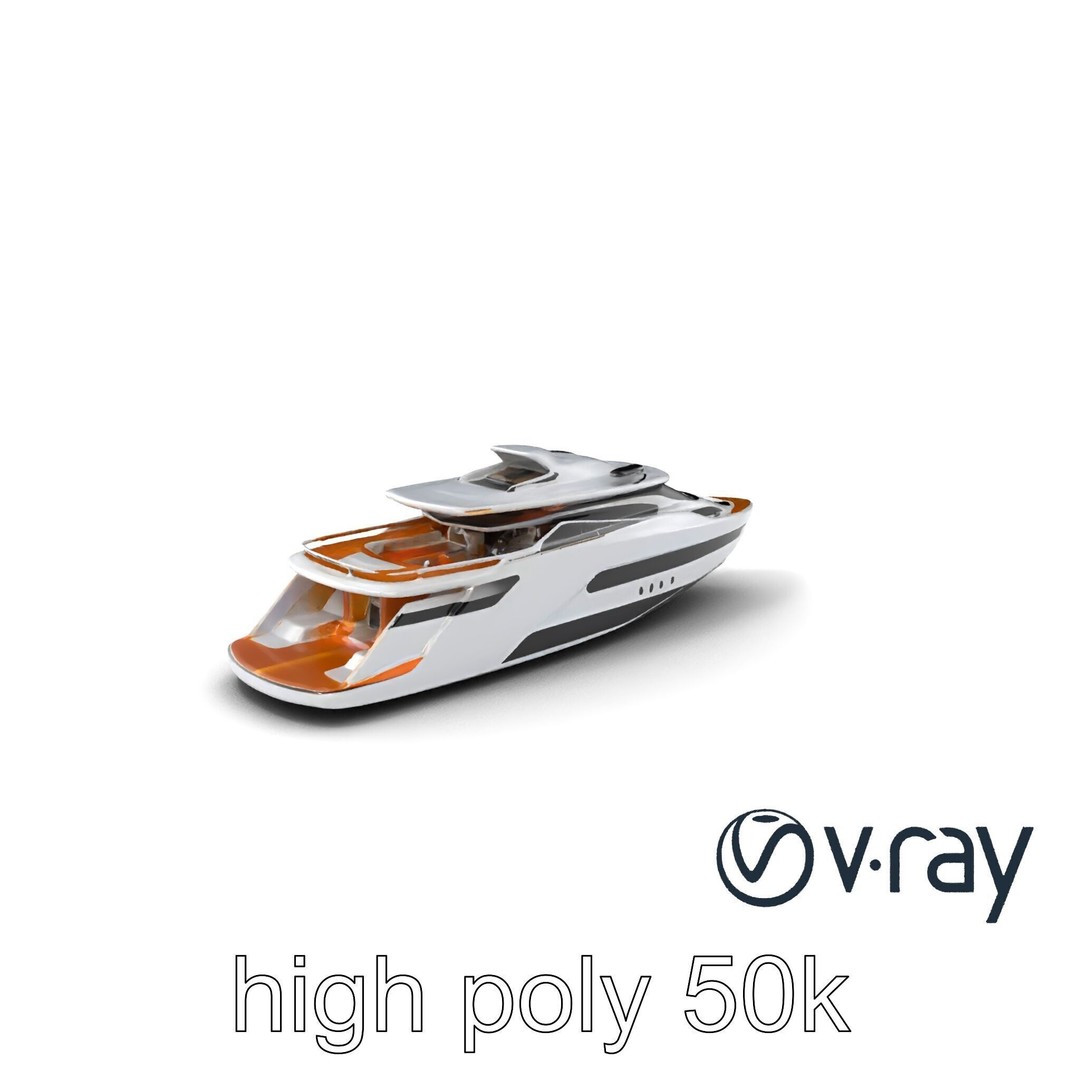Futuristic Mega Yacht 3D Model – Low Poly Game Asset, FBX & PBR Textures - View 6