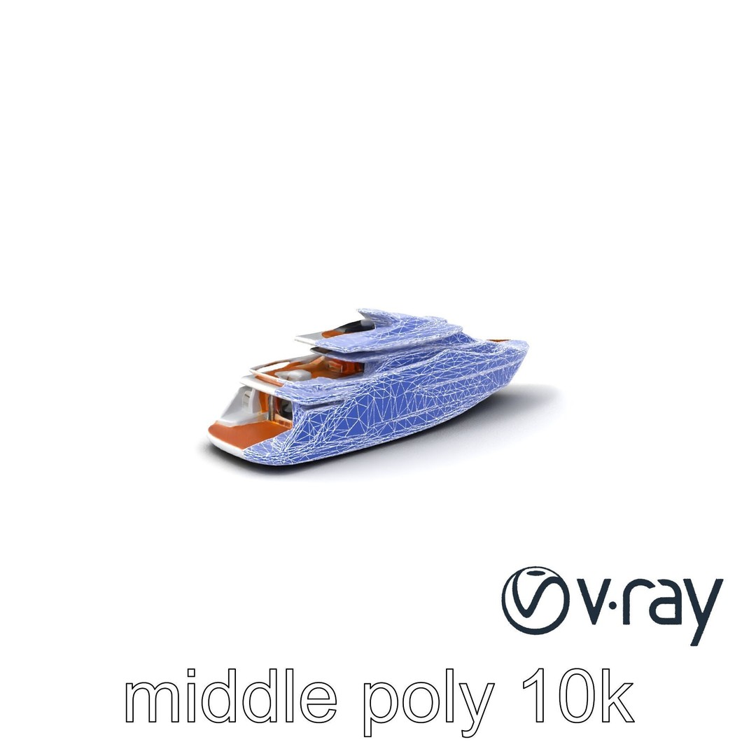 Futuristic Mega Yacht 3D Model – Low Poly Game Asset, FBX & PBR Textures - View 7