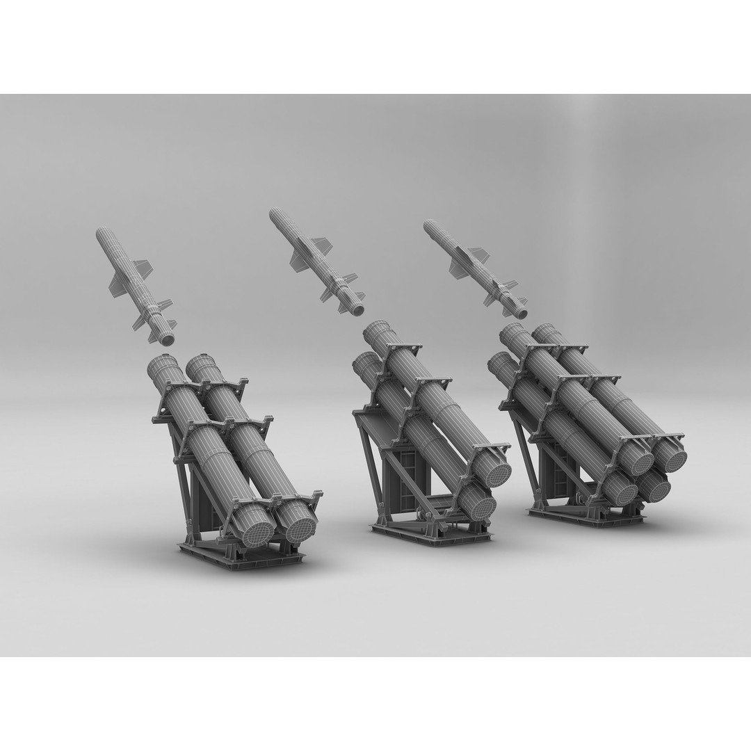 Mk 141 Harpoon 3D Model – High Poly Naval Launcher, FBX, PBR Textures - View 10