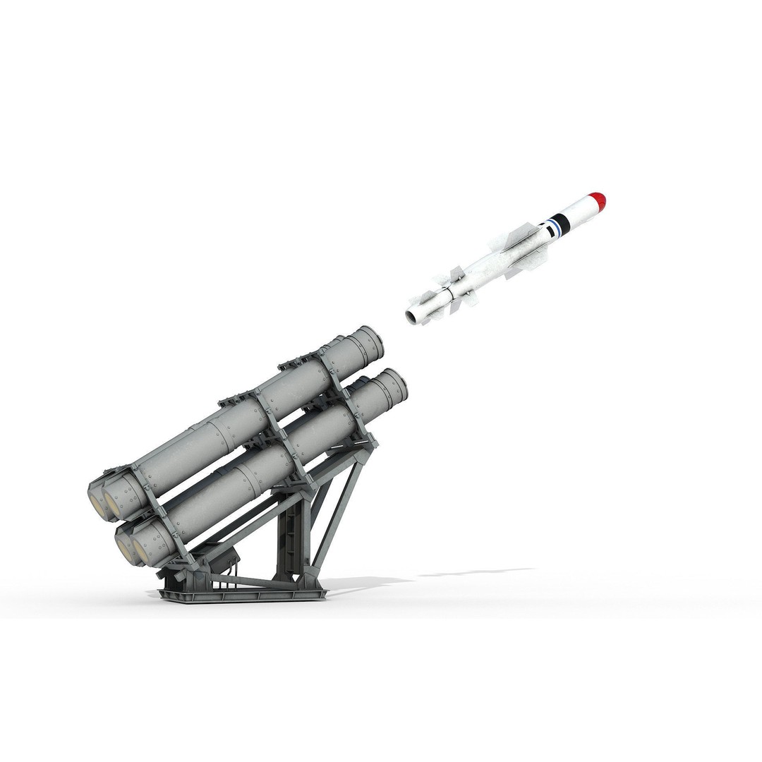 Mk 141 Harpoon 3D Model – High Poly Naval Launcher, FBX, PBR Textures - View 3
