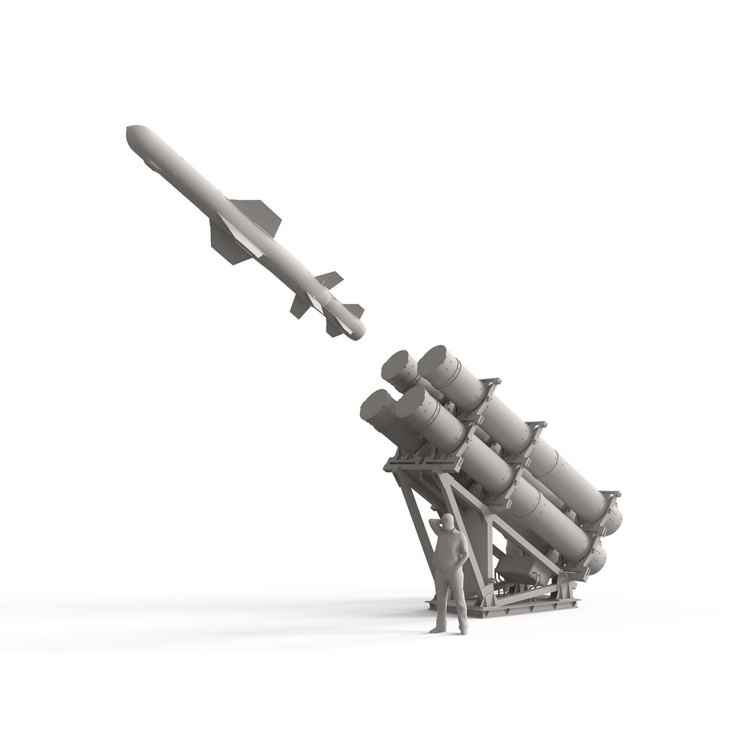 Mk 141 Harpoon 3D Model – High Poly Naval Launcher, FBX, PBR Textures - View 6