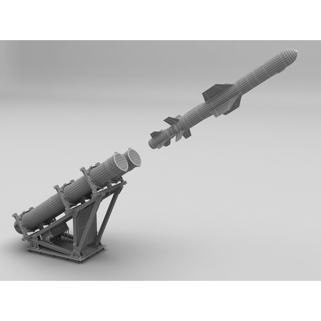Mk 141 Harpoon 3D Model – High Poly Naval Launcher, FBX, PBR Textures - View 8