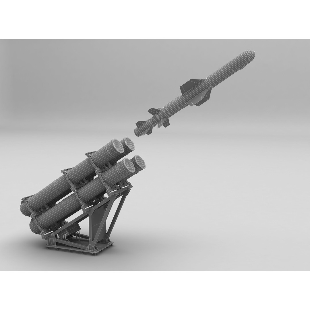 Mk 141 Harpoon 3D Model – High Poly Naval Launcher, FBX, PBR Textures - View 9