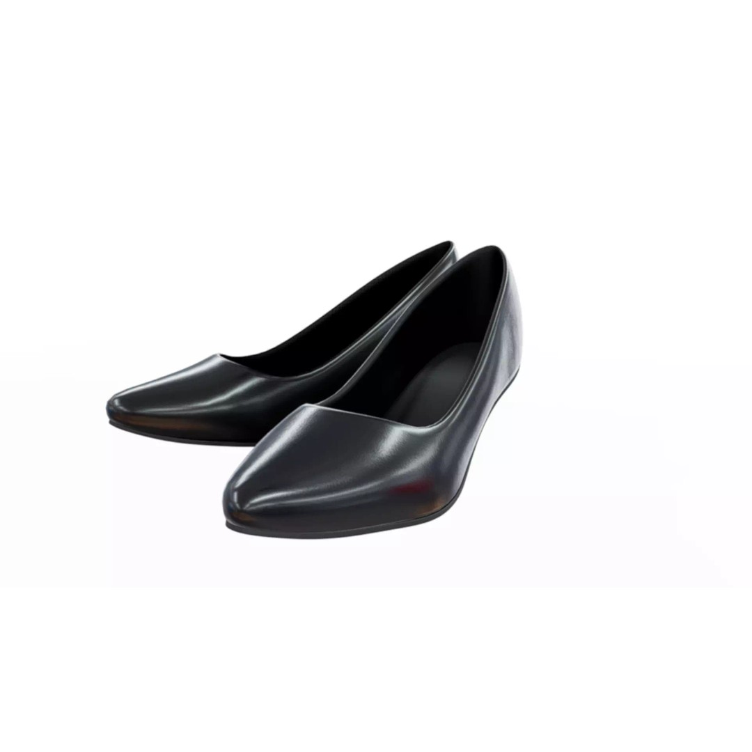 Formal Pumps 3D Model – Elegant High Heels for Fashion Visualizations - View 2