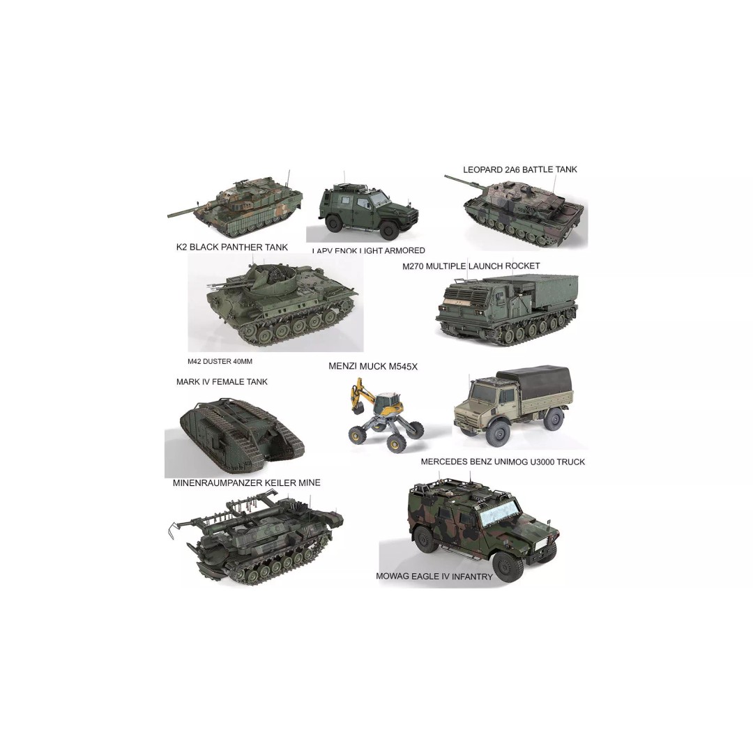 Military Vehicles 3D Model Collection – Low Poly Game Assets, FBX, Blender - View 2