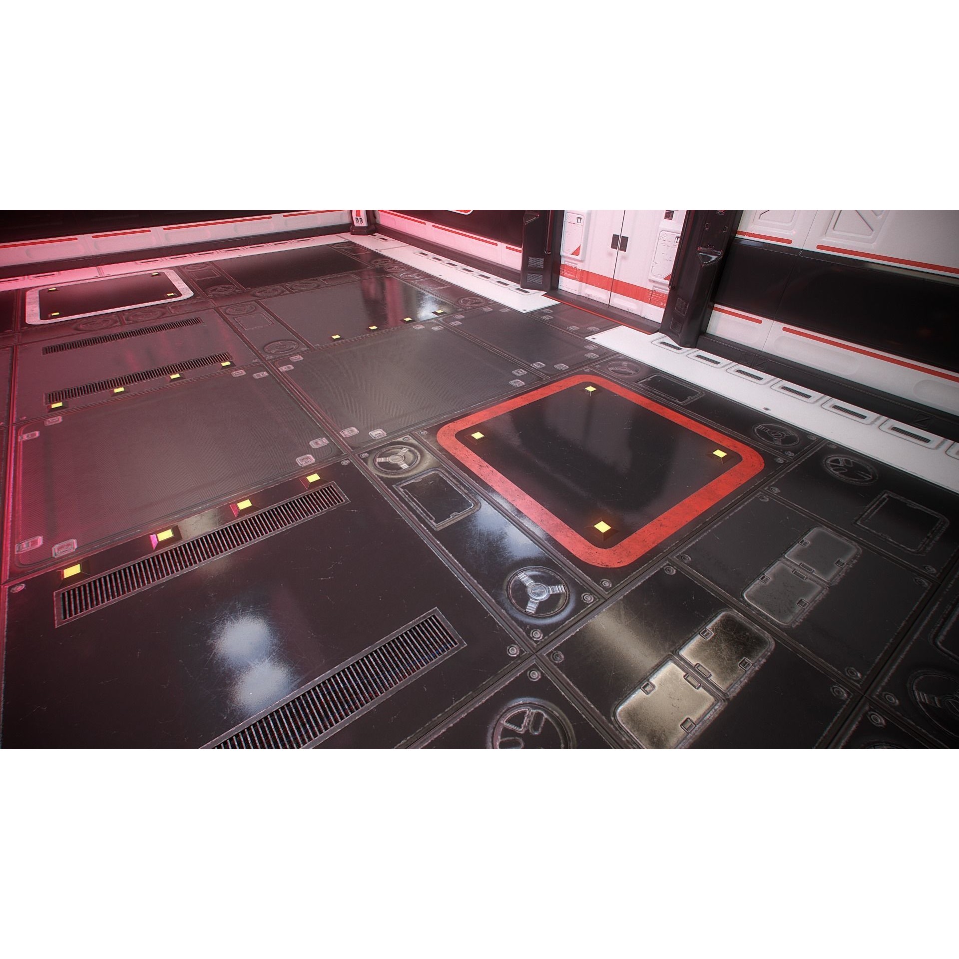 Sci-Fi Modular Spaceship Parts - Low-Poly Game-Ready 3D Model