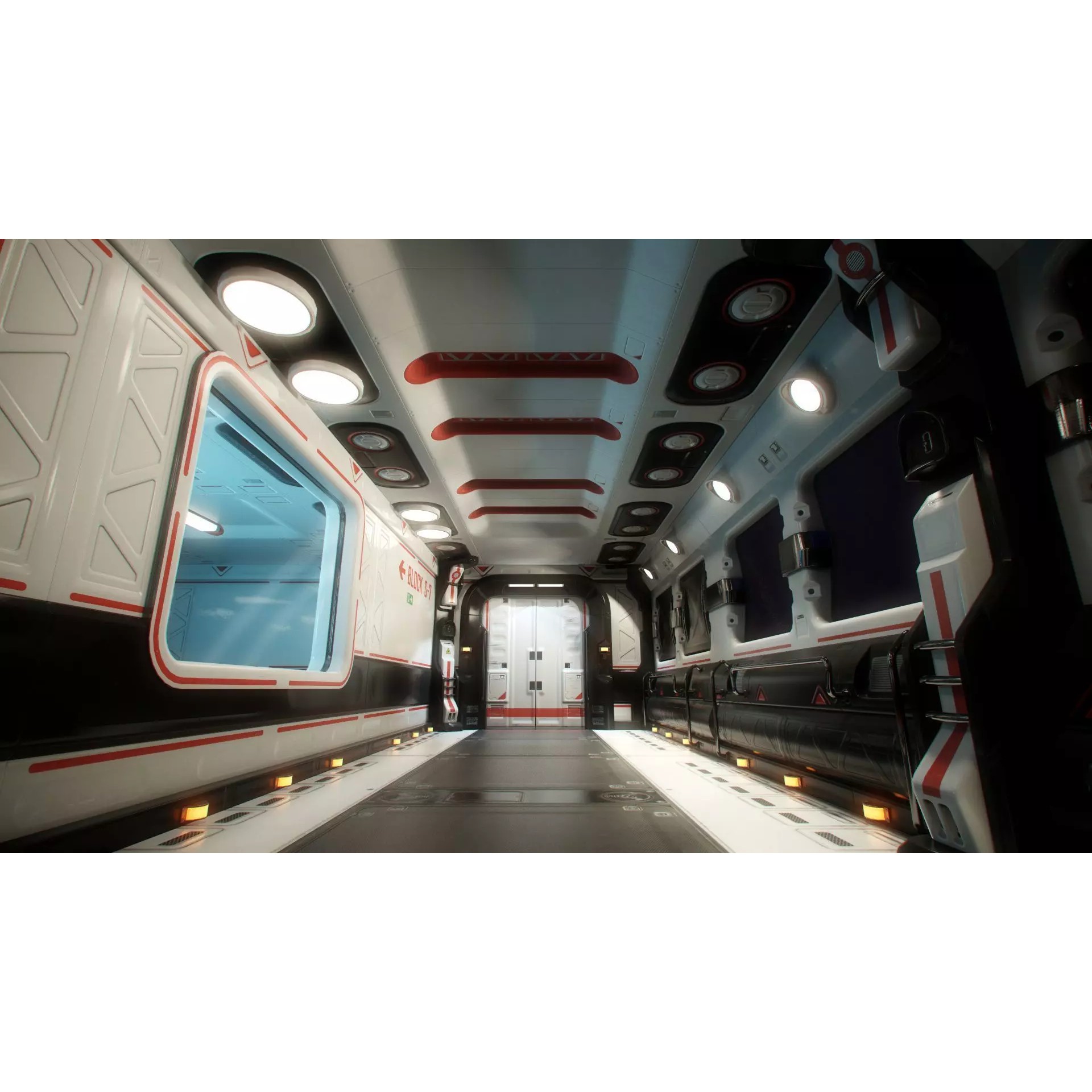 Sci-Fi Modular Spaceship Parts - Low-Poly Game-Ready 3D Model - View 2