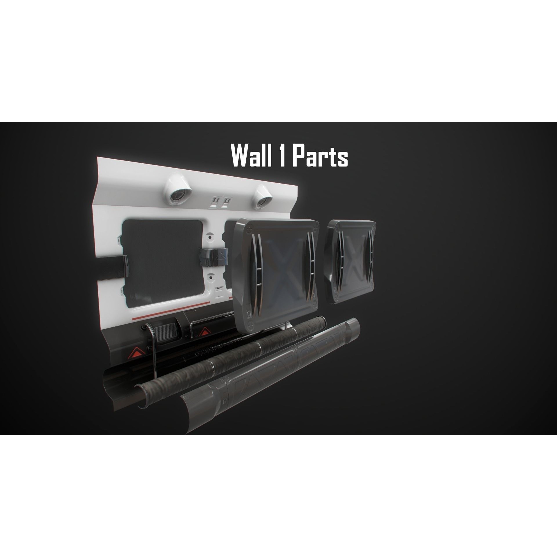 Sci-Fi Modular Spaceship Parts - Low-Poly Game-Ready 3D Model - View 20