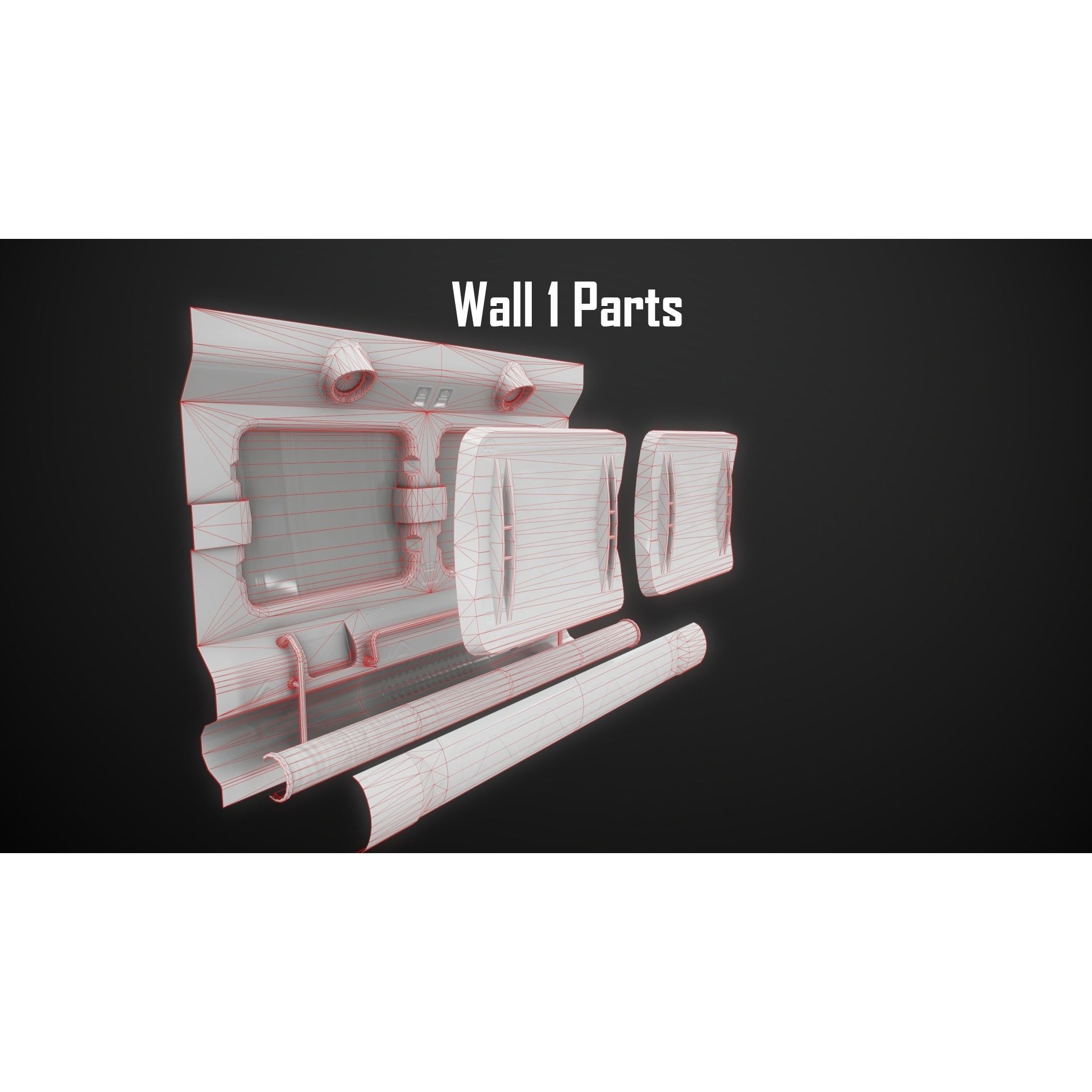 Sci-Fi Modular Spaceship Parts - Low-Poly Game-Ready 3D Model - View 21