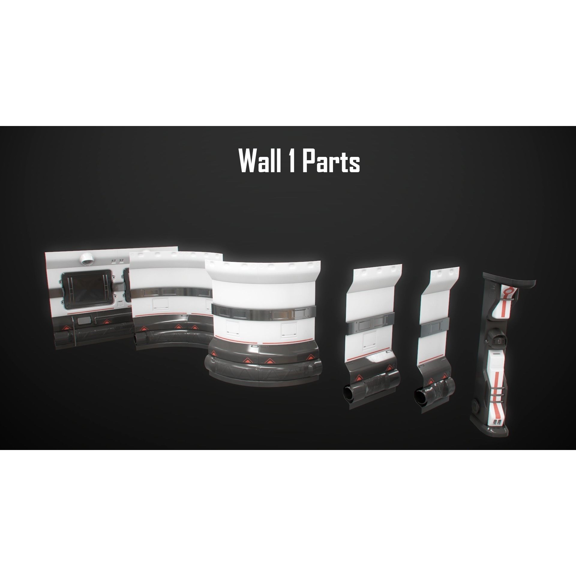 Sci-Fi Modular Spaceship Parts - Low-Poly Game-Ready 3D Model - View 22