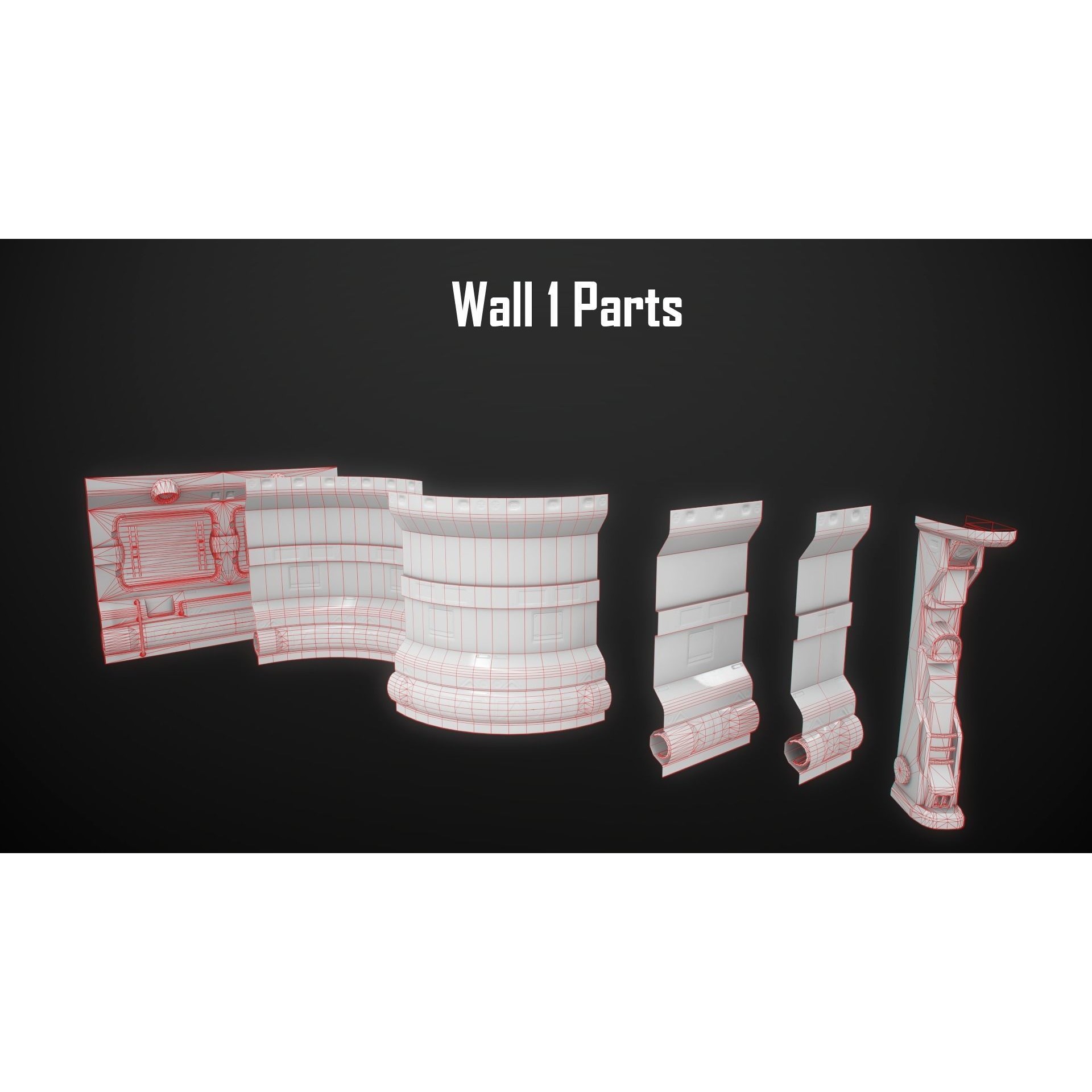 Sci-Fi Modular Spaceship Parts - Low-Poly Game-Ready 3D Model - View 23