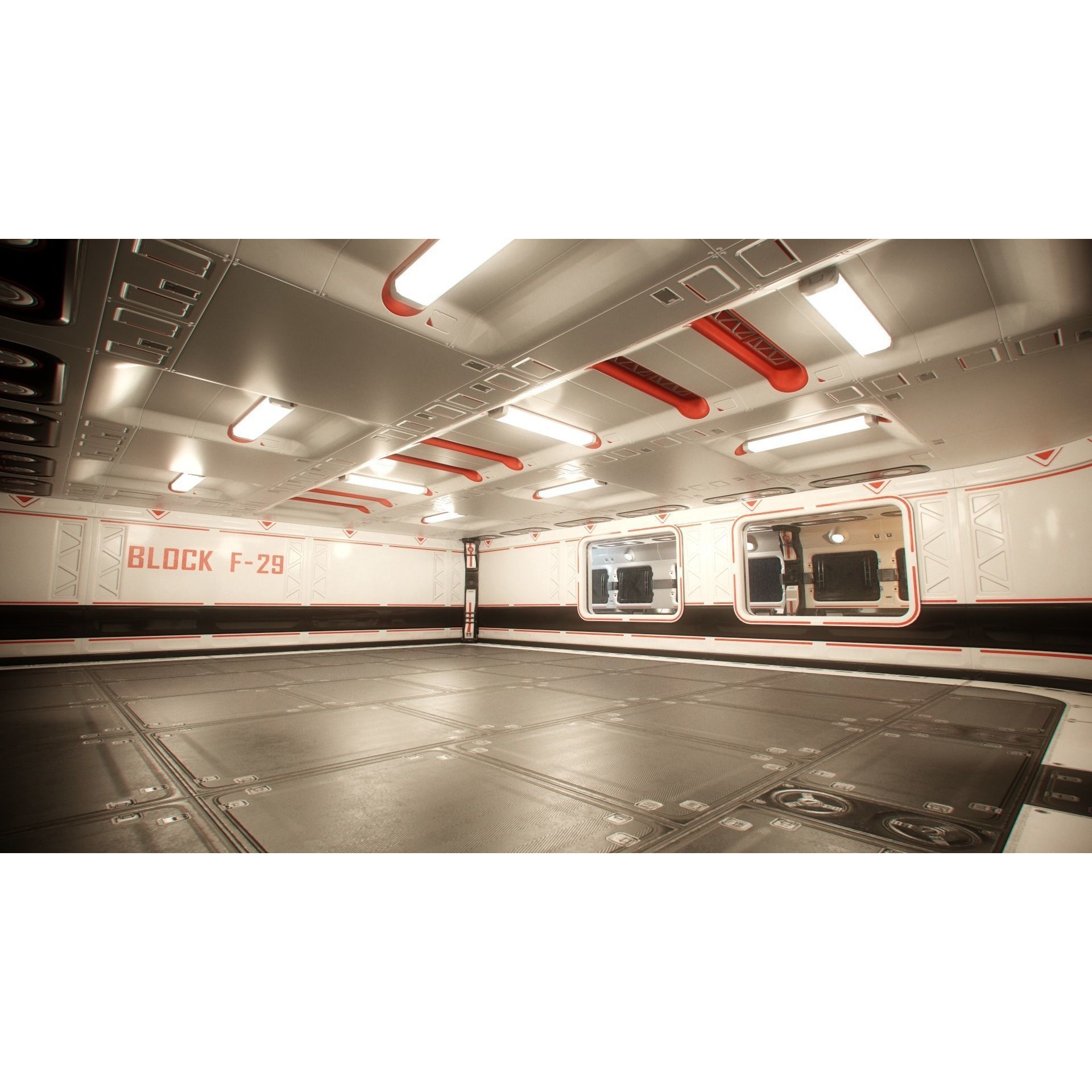 Sci-Fi Modular Spaceship Parts - Low-Poly Game-Ready 3D Model - View 31