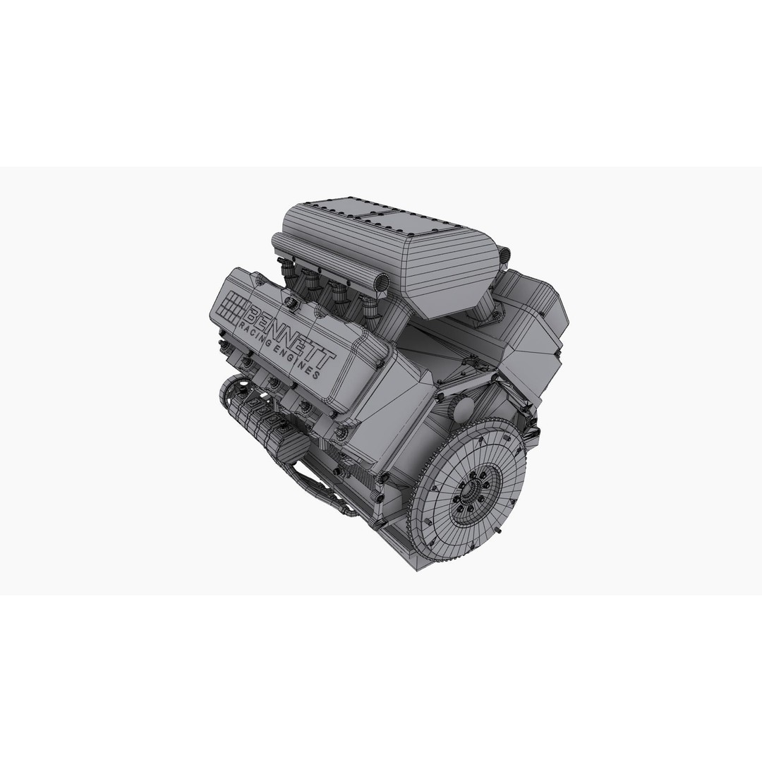 Ford SmallBlock Racing Engine 3D Model – Low Poly Game Ready Asset, FBX