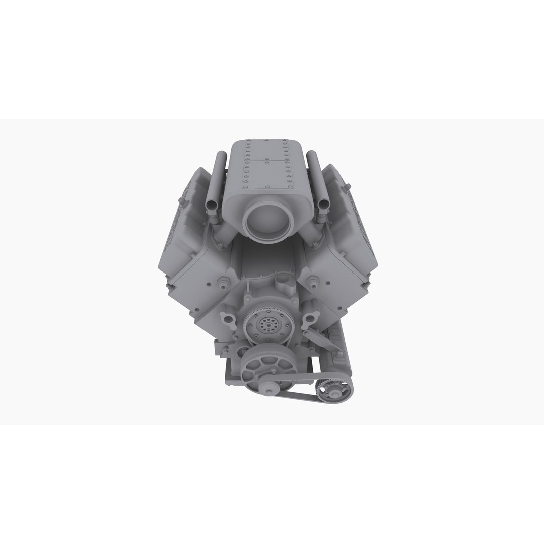 Ford SmallBlock Racing Engine 3D Model – Low Poly Game Ready Asset, FBX - View 11