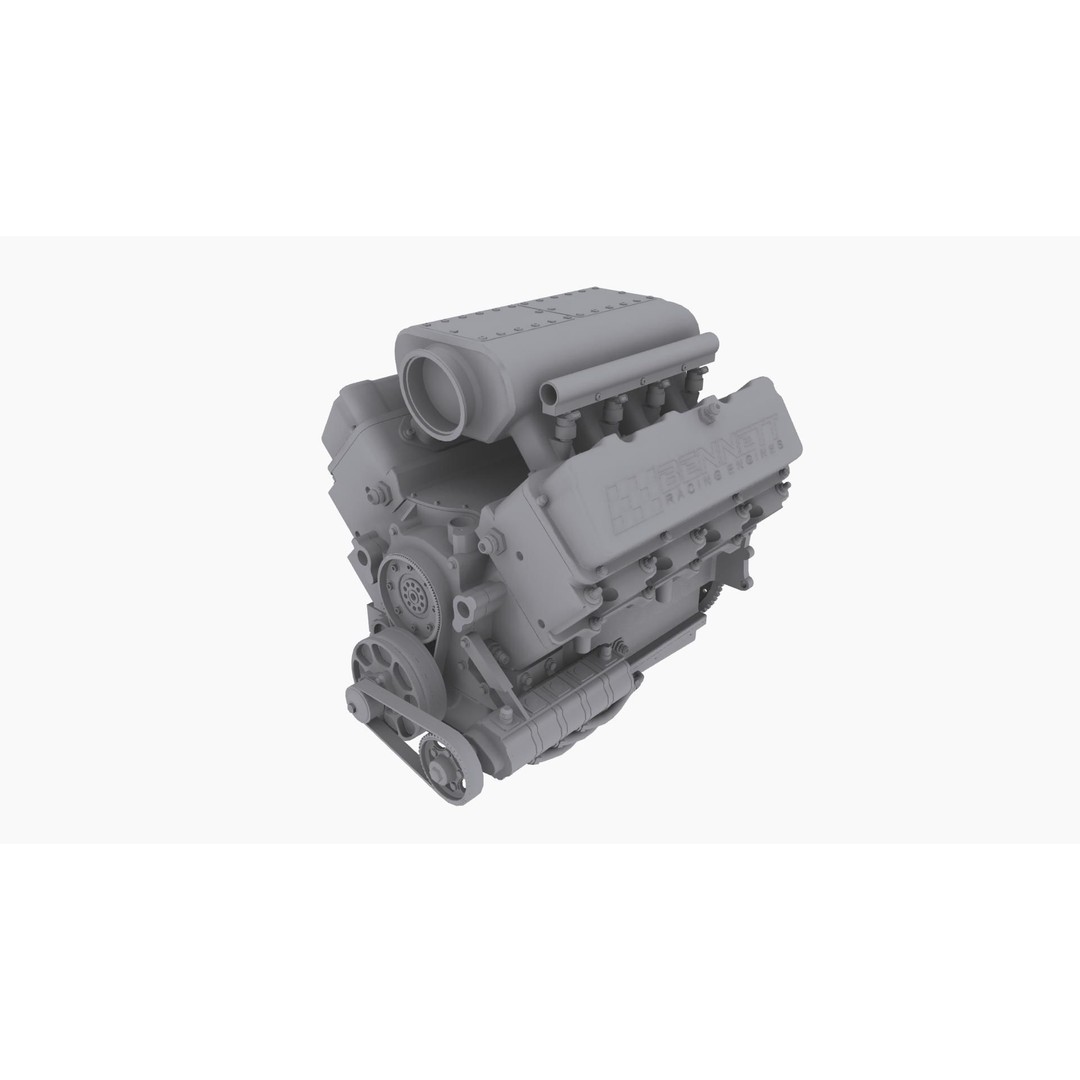 Ford SmallBlock Racing Engine 3D Model – Low Poly Game Ready Asset, FBX - View 12