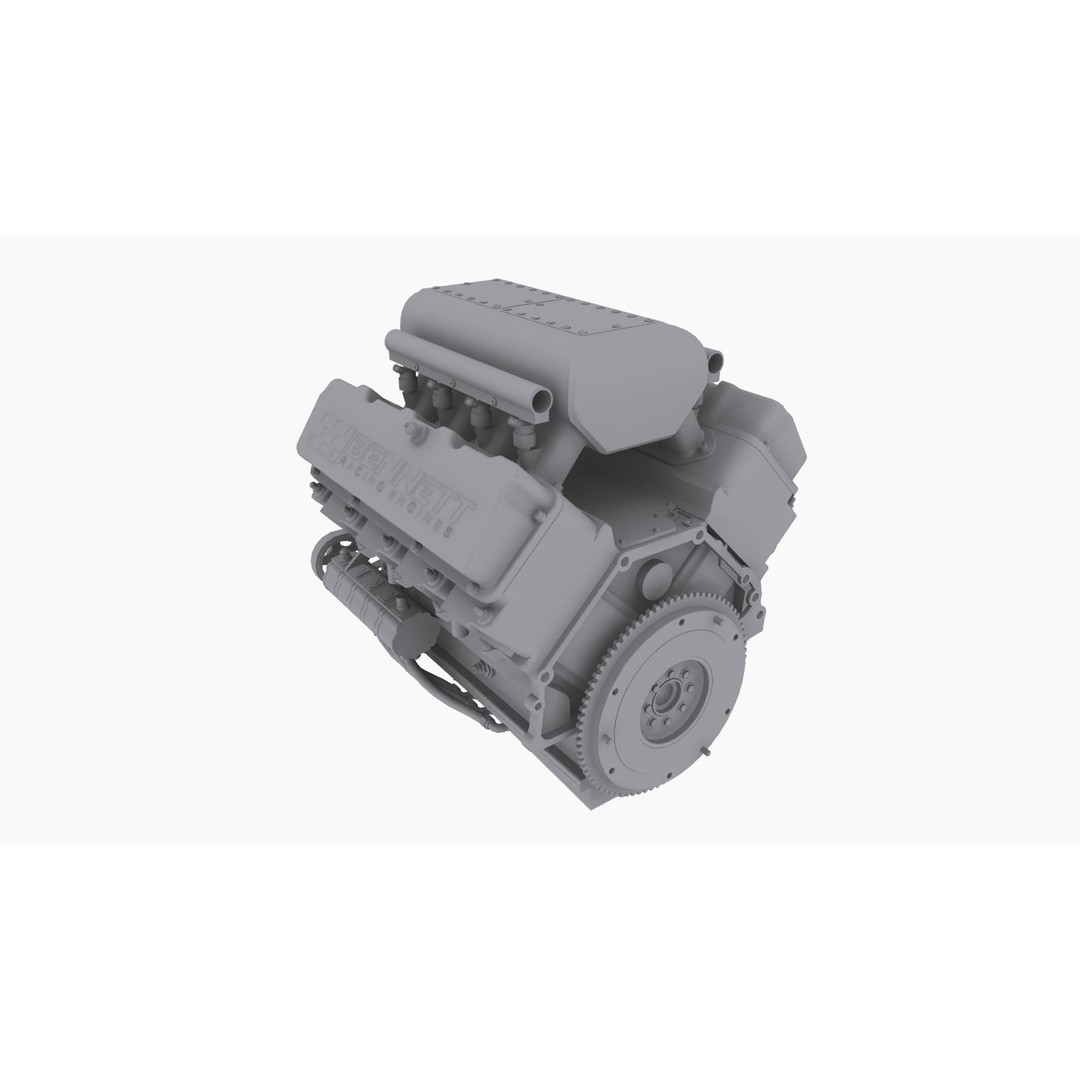 Ford SmallBlock Racing Engine 3D Model – Low Poly Game Ready Asset, FBX - View 13