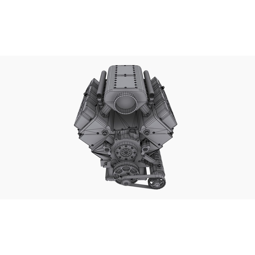 Ford SmallBlock Racing Engine 3D Model – Low Poly Game Ready Asset, FBX - View 15