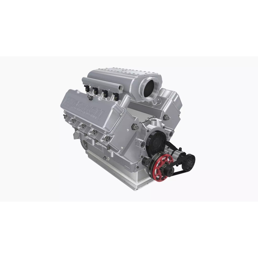Ford SmallBlock Racing Engine 3D Model – Low Poly Game Ready Asset, FBX - View 2