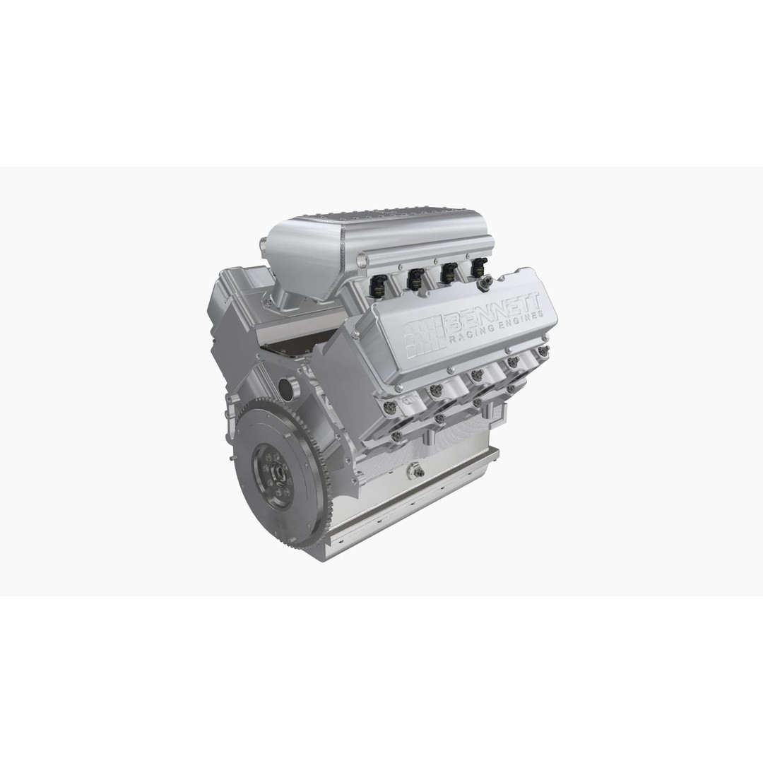 Ford SmallBlock Racing Engine 3D Model – Low Poly Game Ready Asset, FBX - View 6