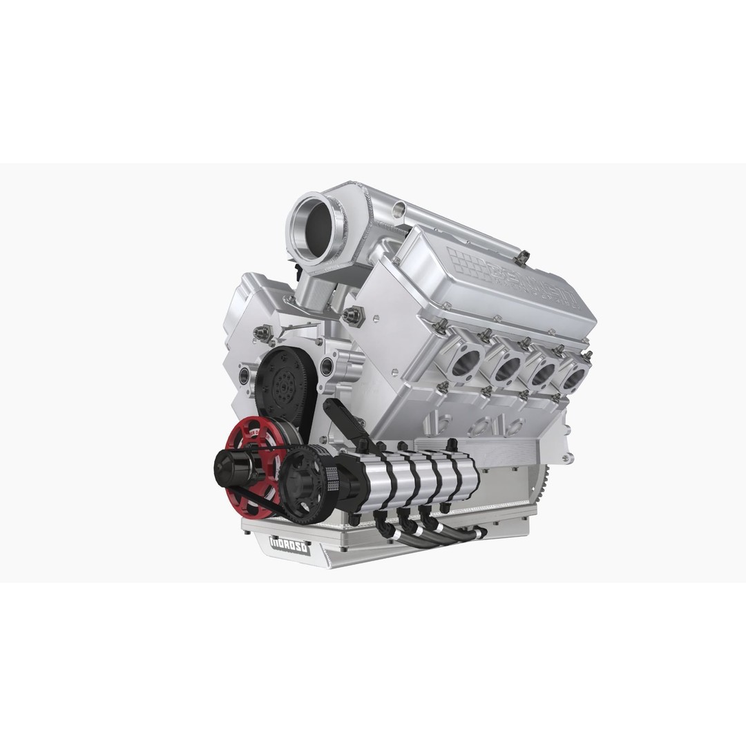 Ford SmallBlock Racing Engine 3D Model – Low Poly Game Ready Asset, FBX - View 9
