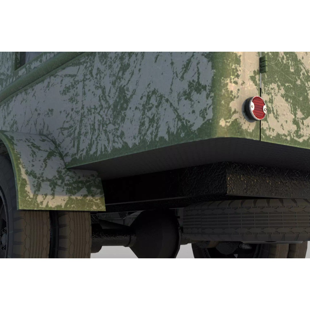 GAZ-55 Ambulance 3D Model – Low Poly Game Asset, PBR Textures - View 15