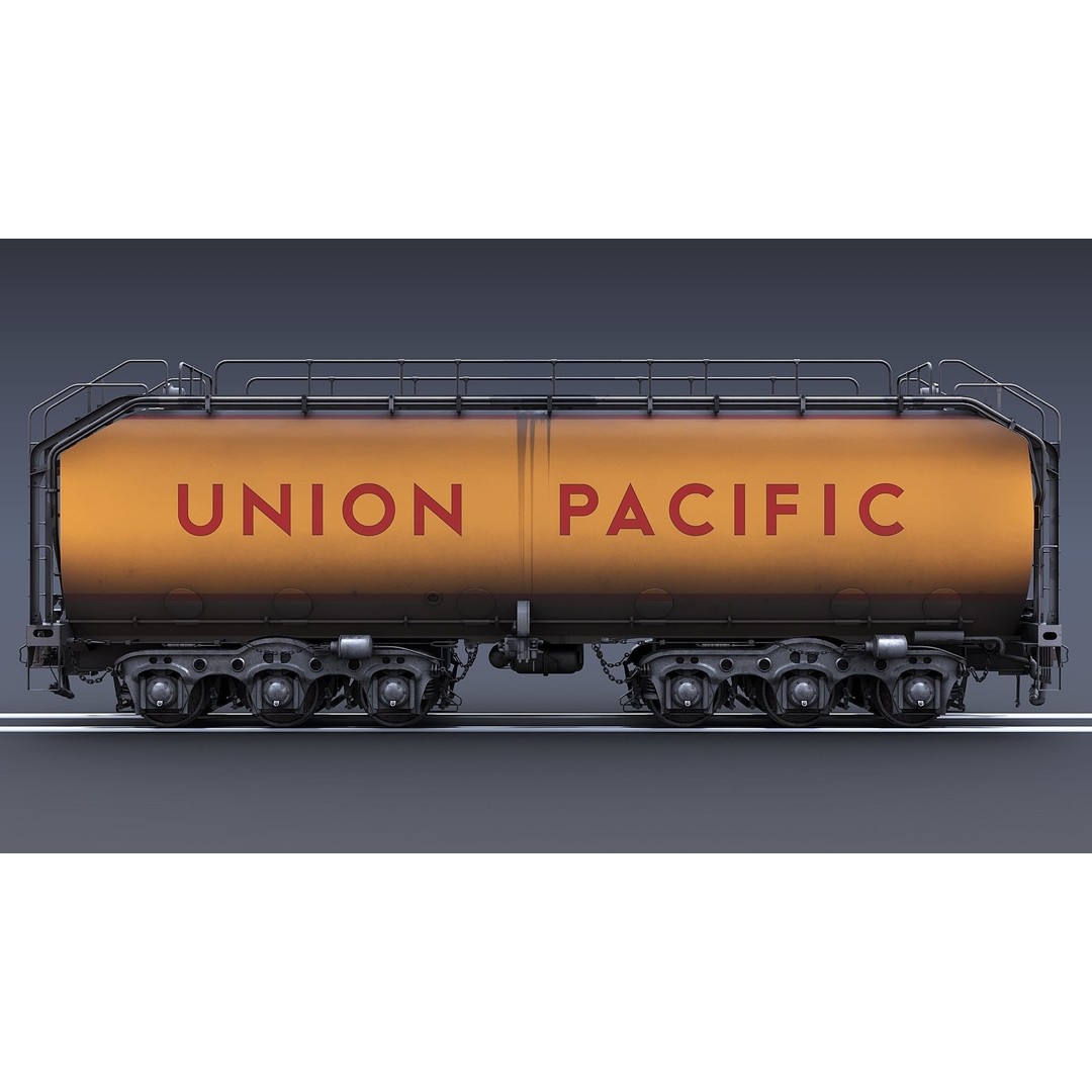 Union Pacific Water Tender 3D Model – Low Poly Game Asset, FBX - View 10