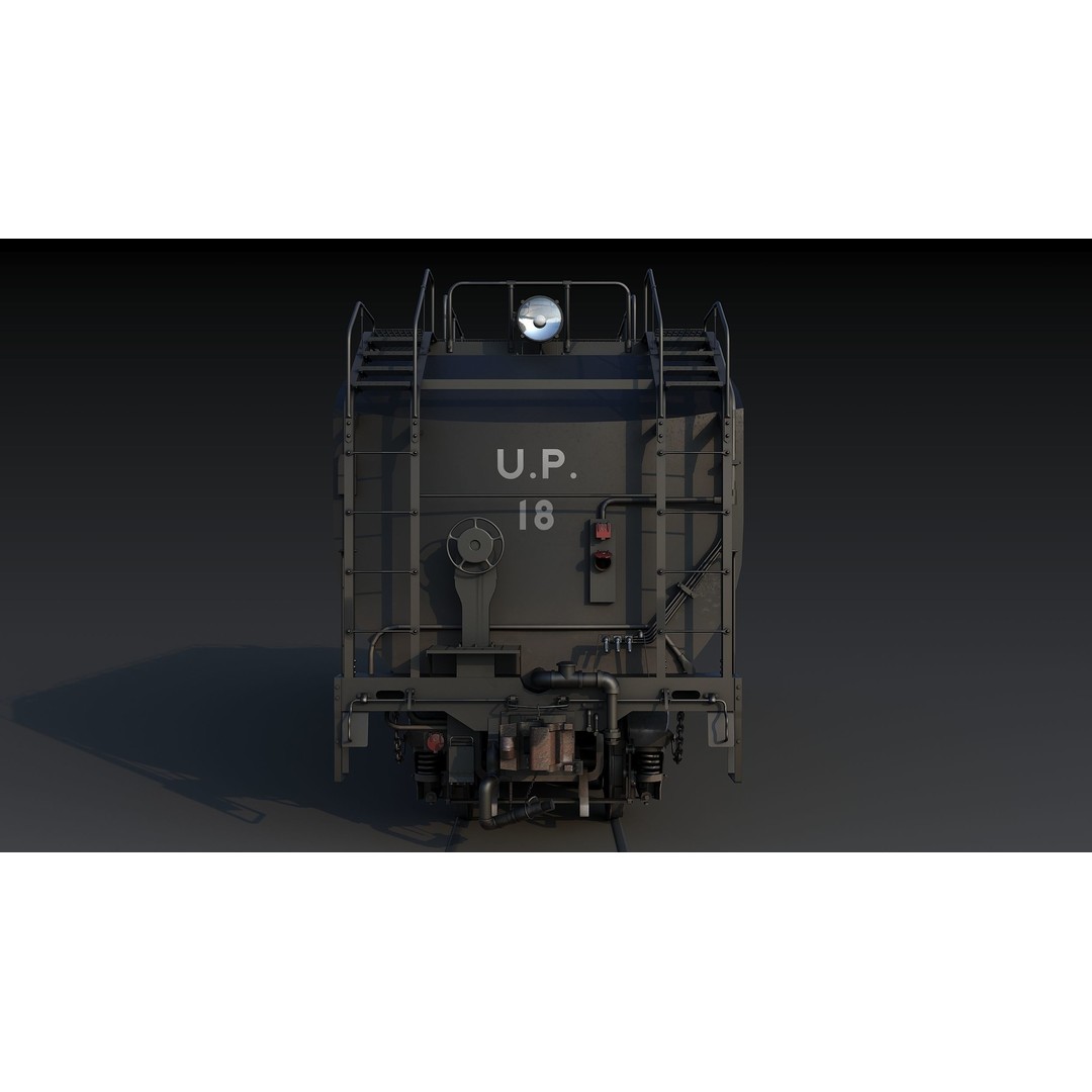 Union Pacific Water Tender 3D Model – Low Poly Game Asset, FBX - View 12