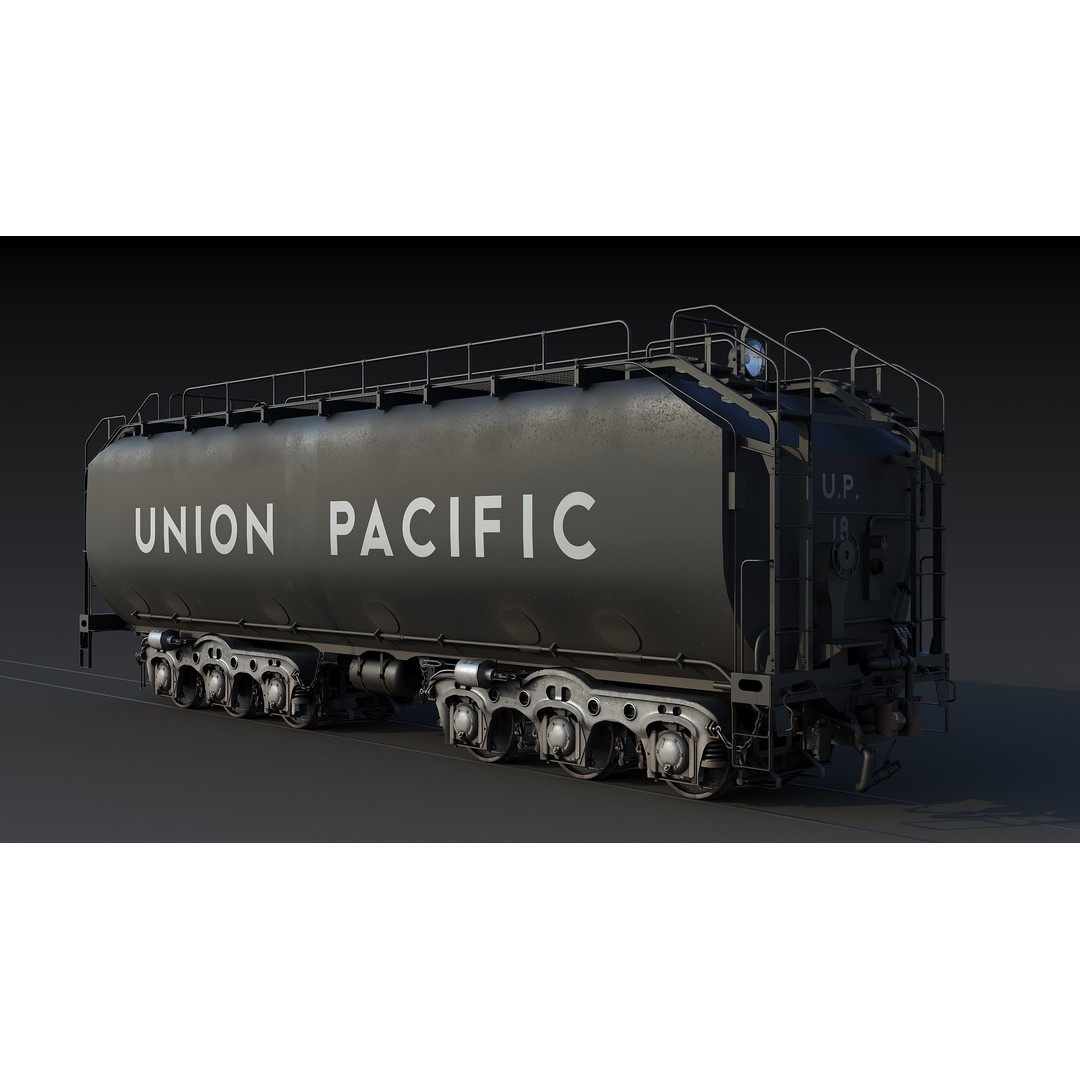 Union Pacific Water Tender 3D Model – Low Poly Game Asset, FBX - View 13