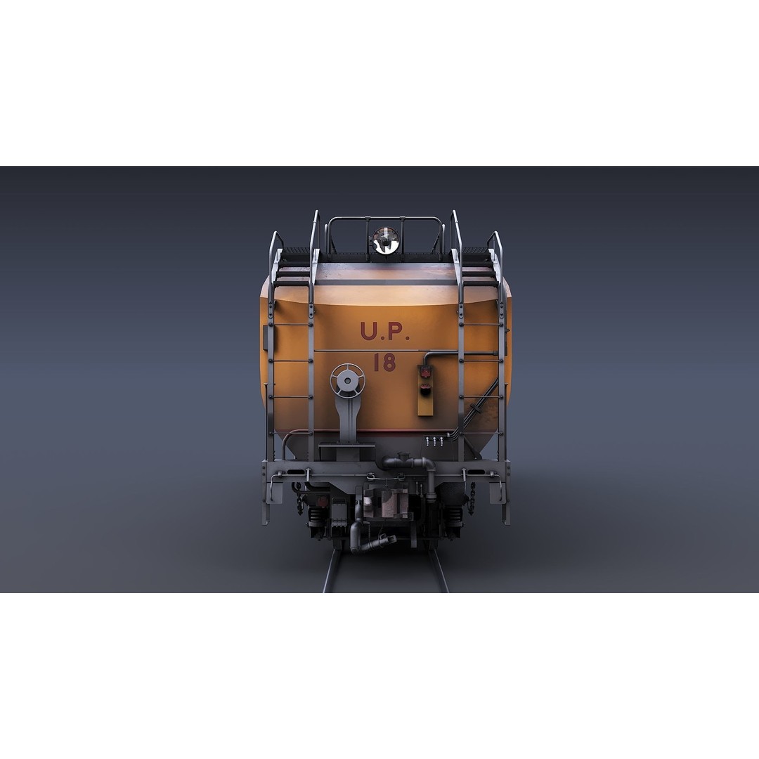 Union Pacific Water Tender 3D Model – Low Poly Game Asset, FBX - View 15