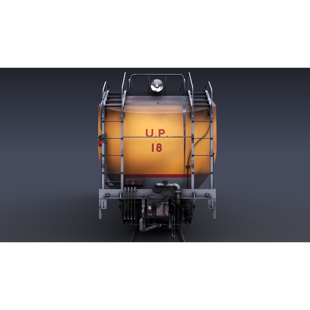 Union Pacific Water Tender 3D Model – Low Poly Game Asset, FBX - View 16