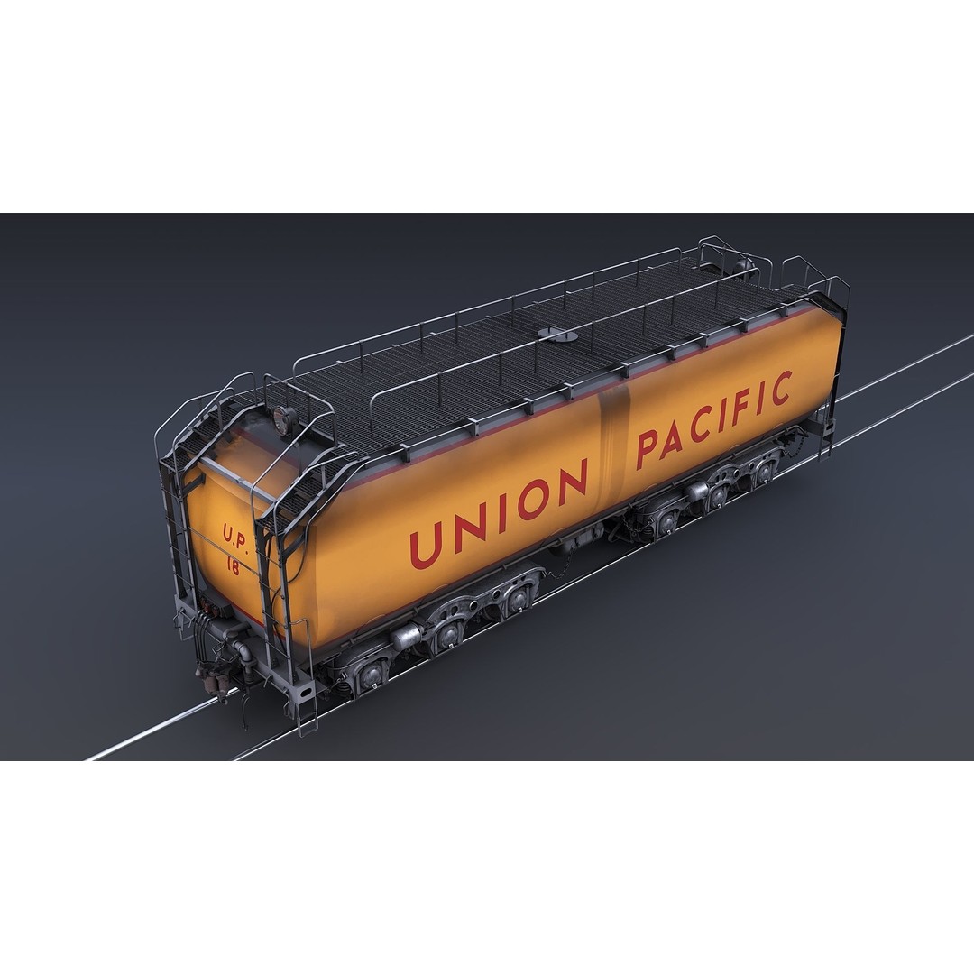 Union Pacific Water Tender 3D Model – Low Poly Game Asset, FBX - View 18