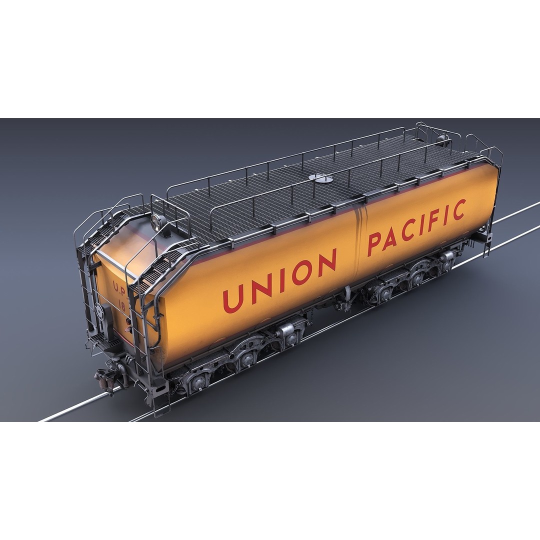 Union Pacific Water Tender 3D Model – Low Poly Game Asset, FBX - View 19