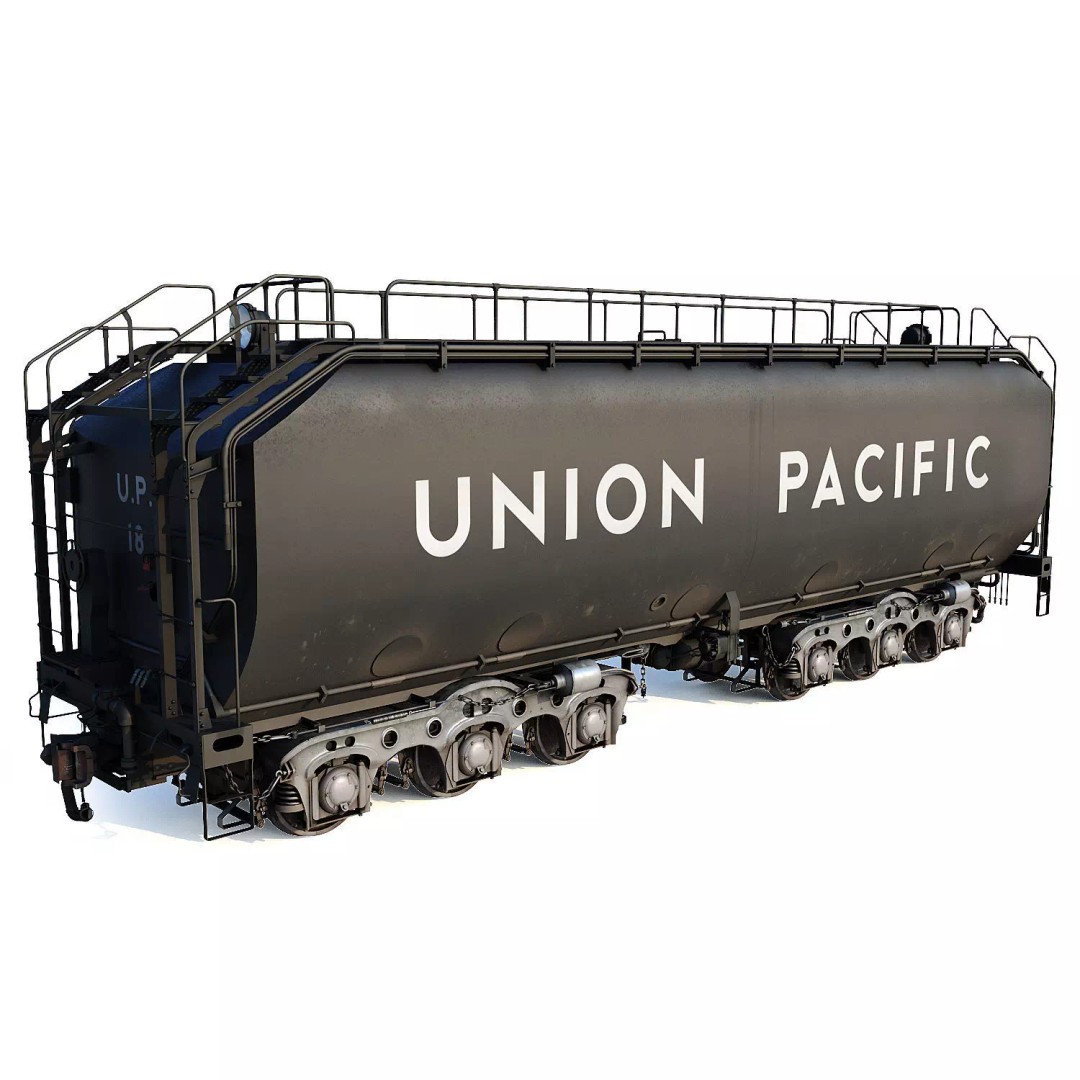 Union Pacific Water Tender 3D Model – Low Poly Game Asset, FBX - View 2