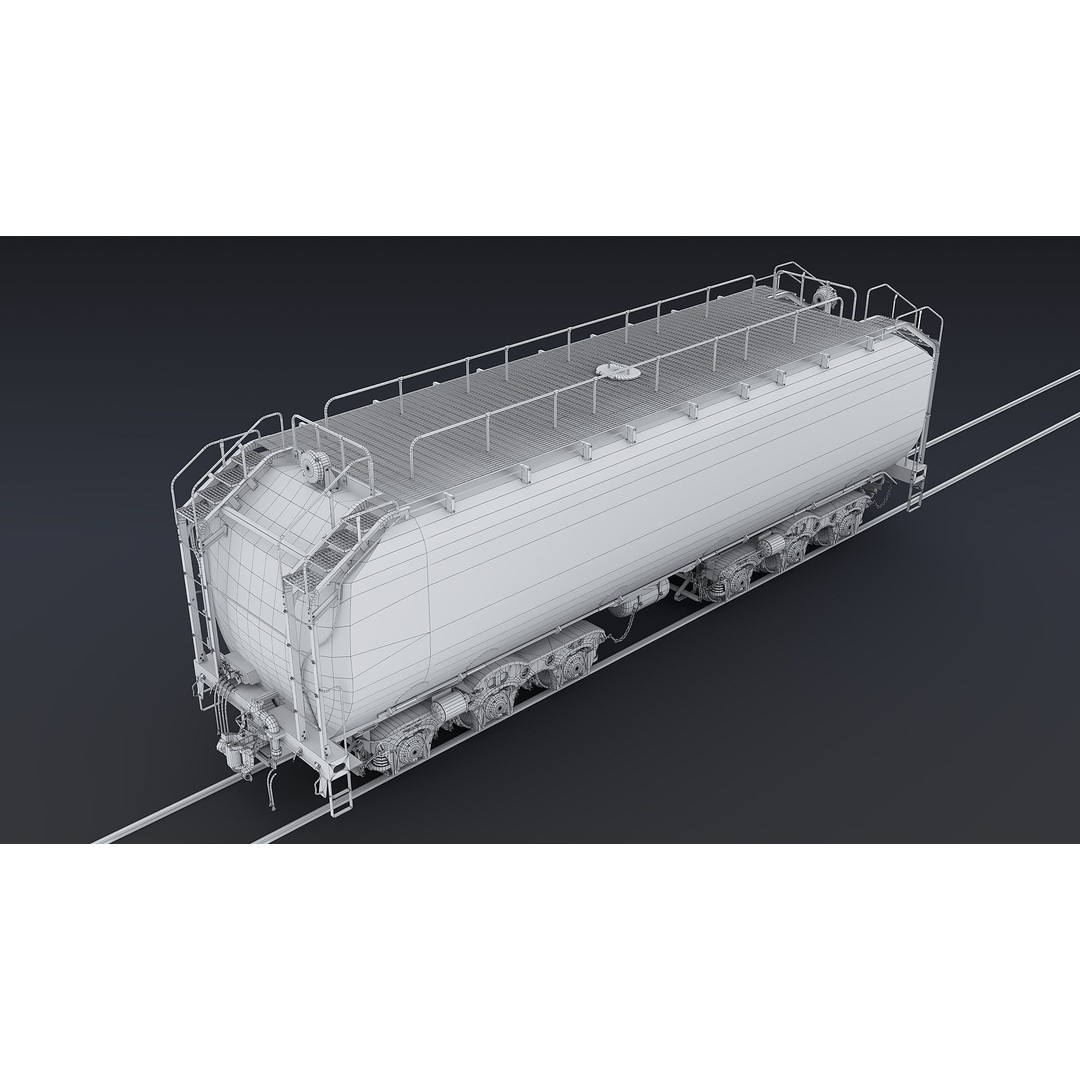 Union Pacific Water Tender 3D Model – Low Poly Game Asset, FBX - View 33