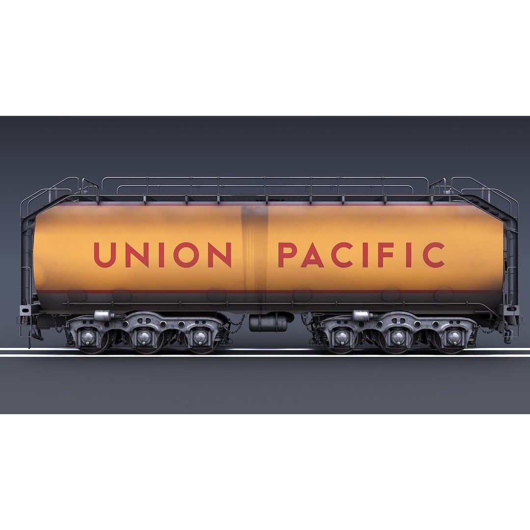 Union Pacific Water Tender 3D Model – Low Poly Game Asset, FBX - View 6