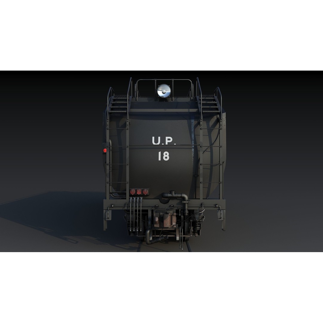 Union Pacific Water Tender 3D Model – Low Poly Game Asset, FBX - View 8
