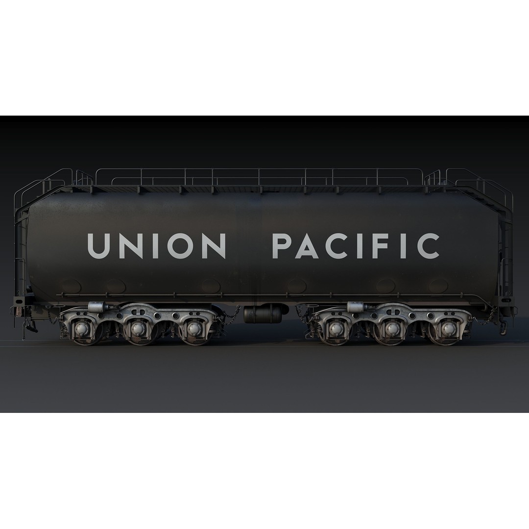 Union Pacific Water Tender 3D Model – Low Poly Game Asset, FBX - View 9