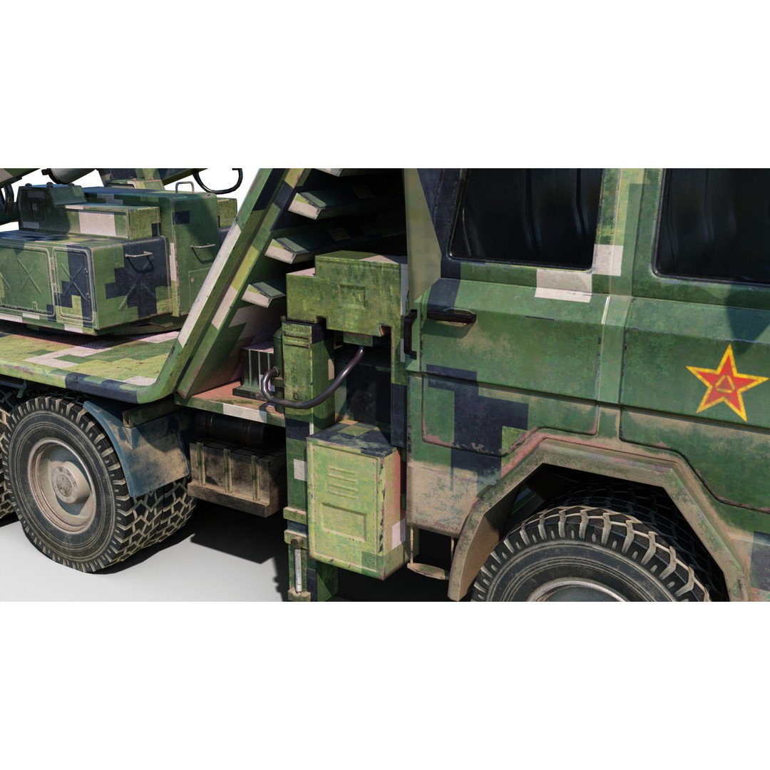 PLA Navy YJ-18 Anti-Ship Missile Launcher 3D Model – Low Poly Game Asset, FBX - View 11
