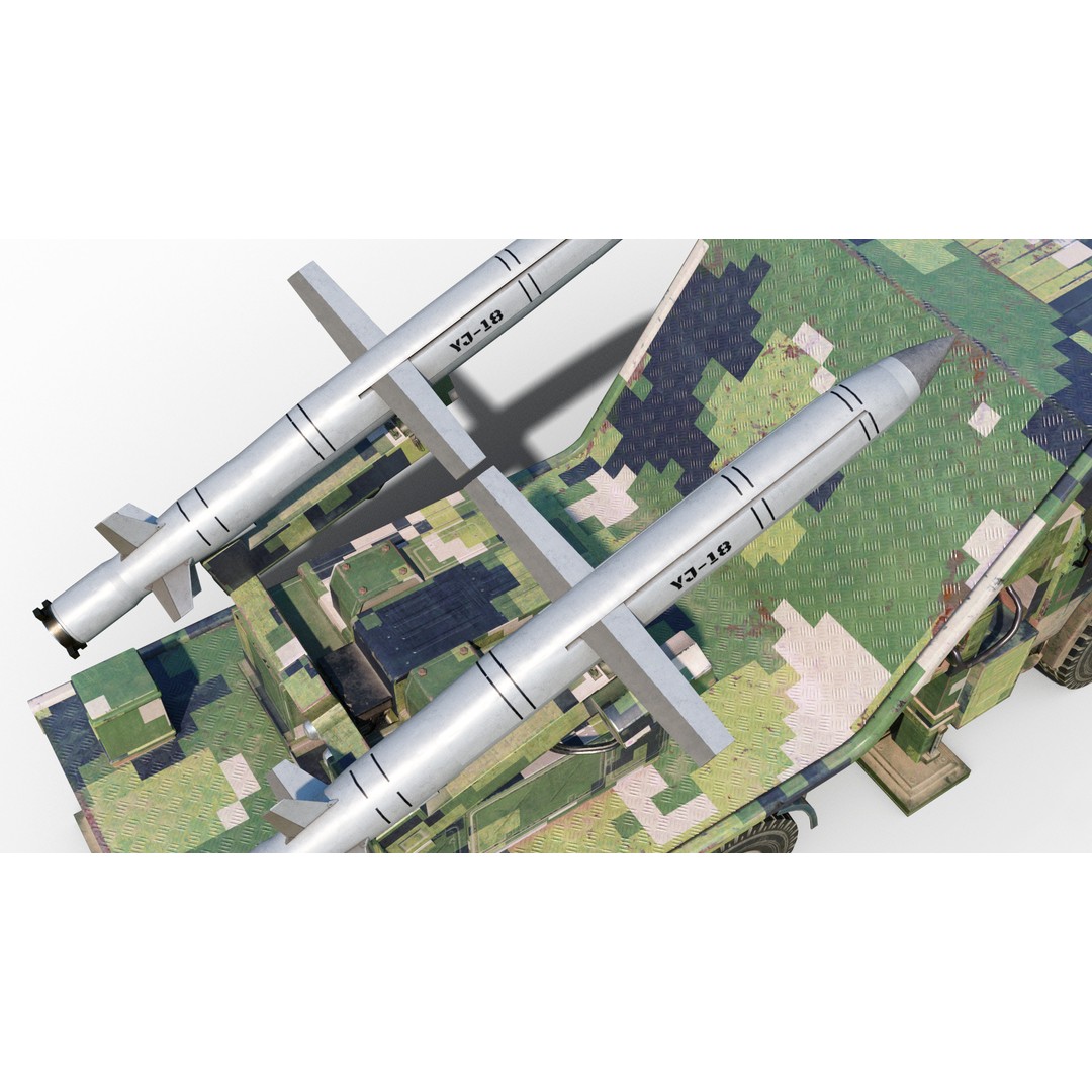 PLA Navy YJ-18 Anti-Ship Missile Launcher 3D Model – Low Poly Game Asset, FBX - View 9