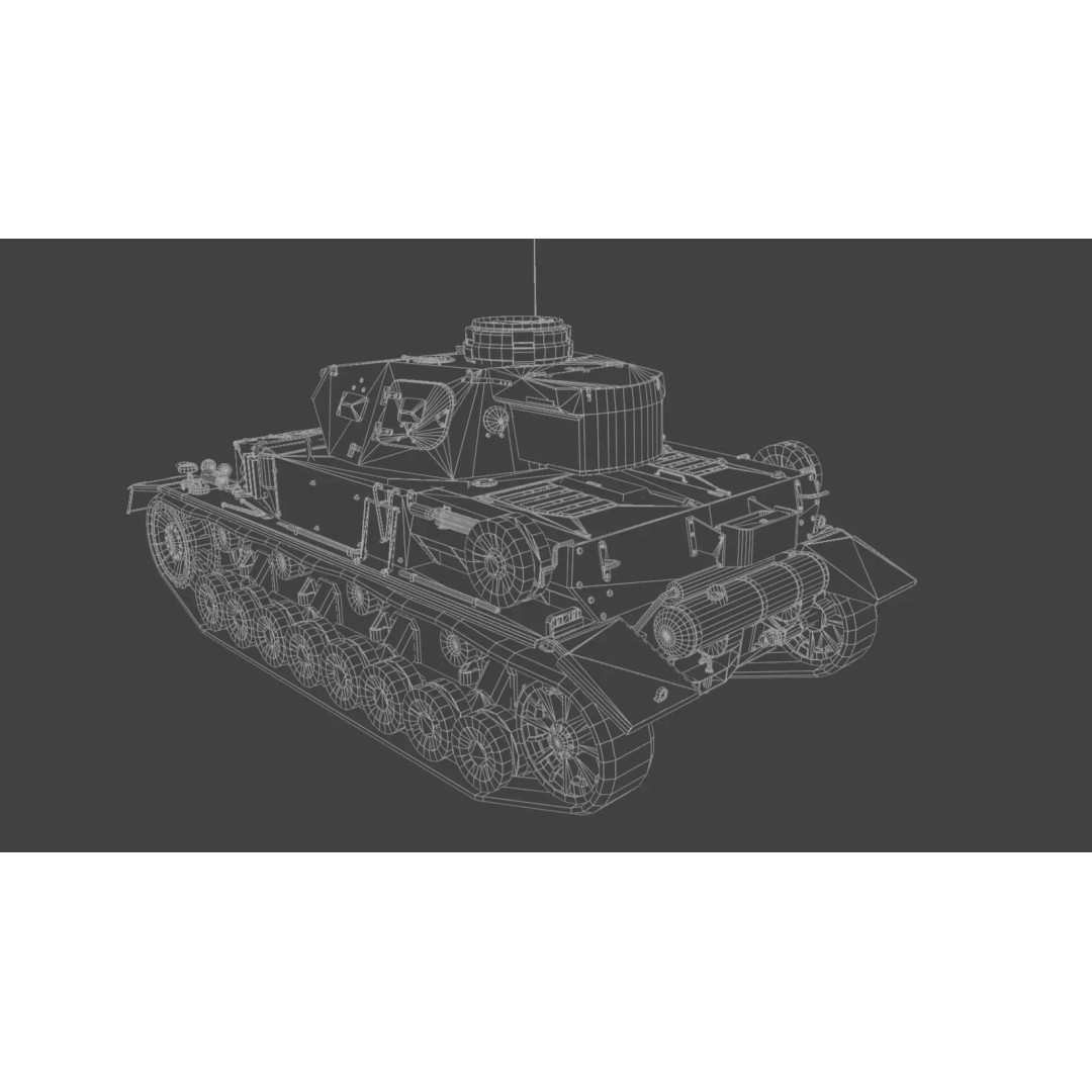 Panzer IV E Medium Tank 3D Model – Low Poly Game Asset, FBX, PBR - View 12