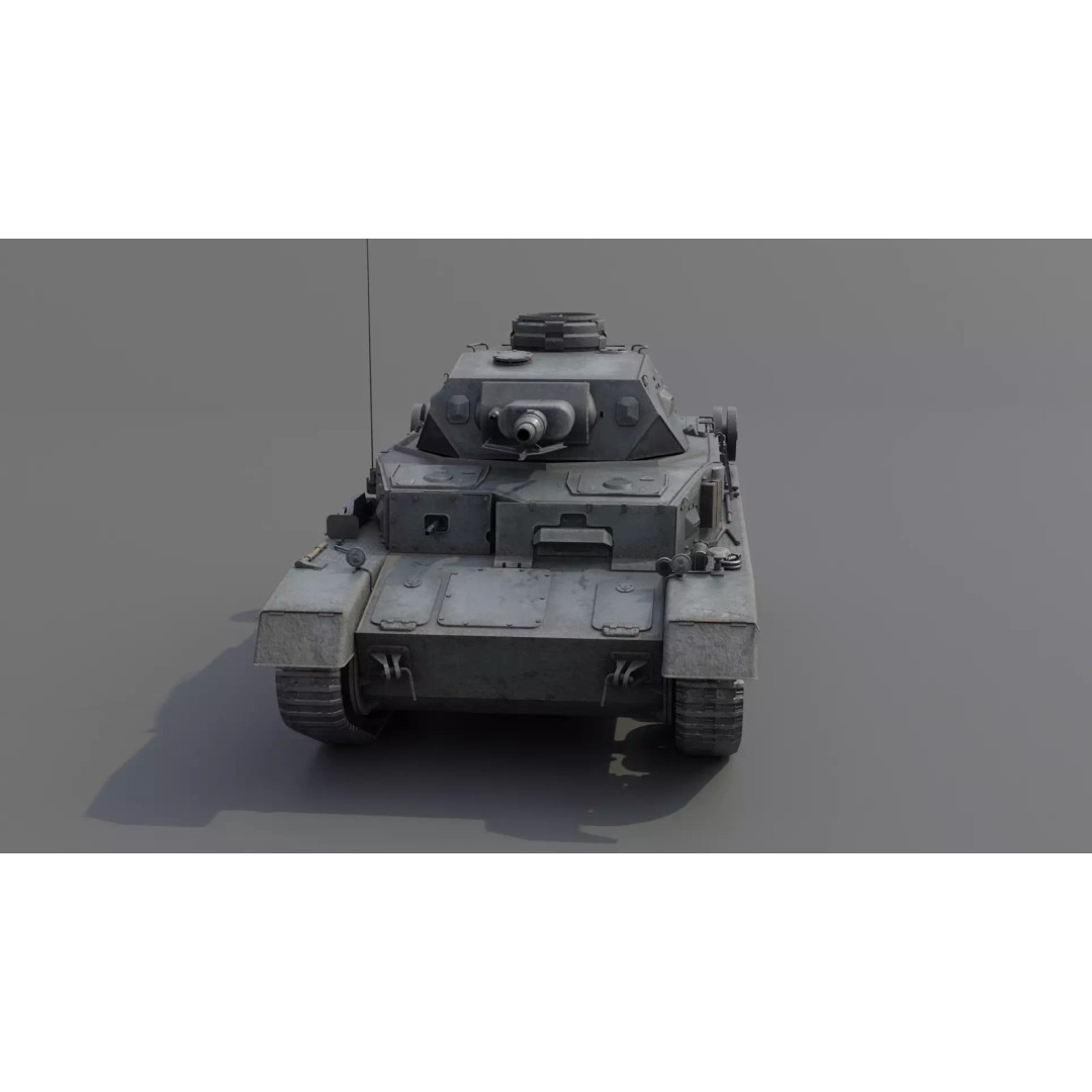 Panzer IV E Medium Tank 3D Model – Low Poly Game Asset, FBX, PBR - View 15