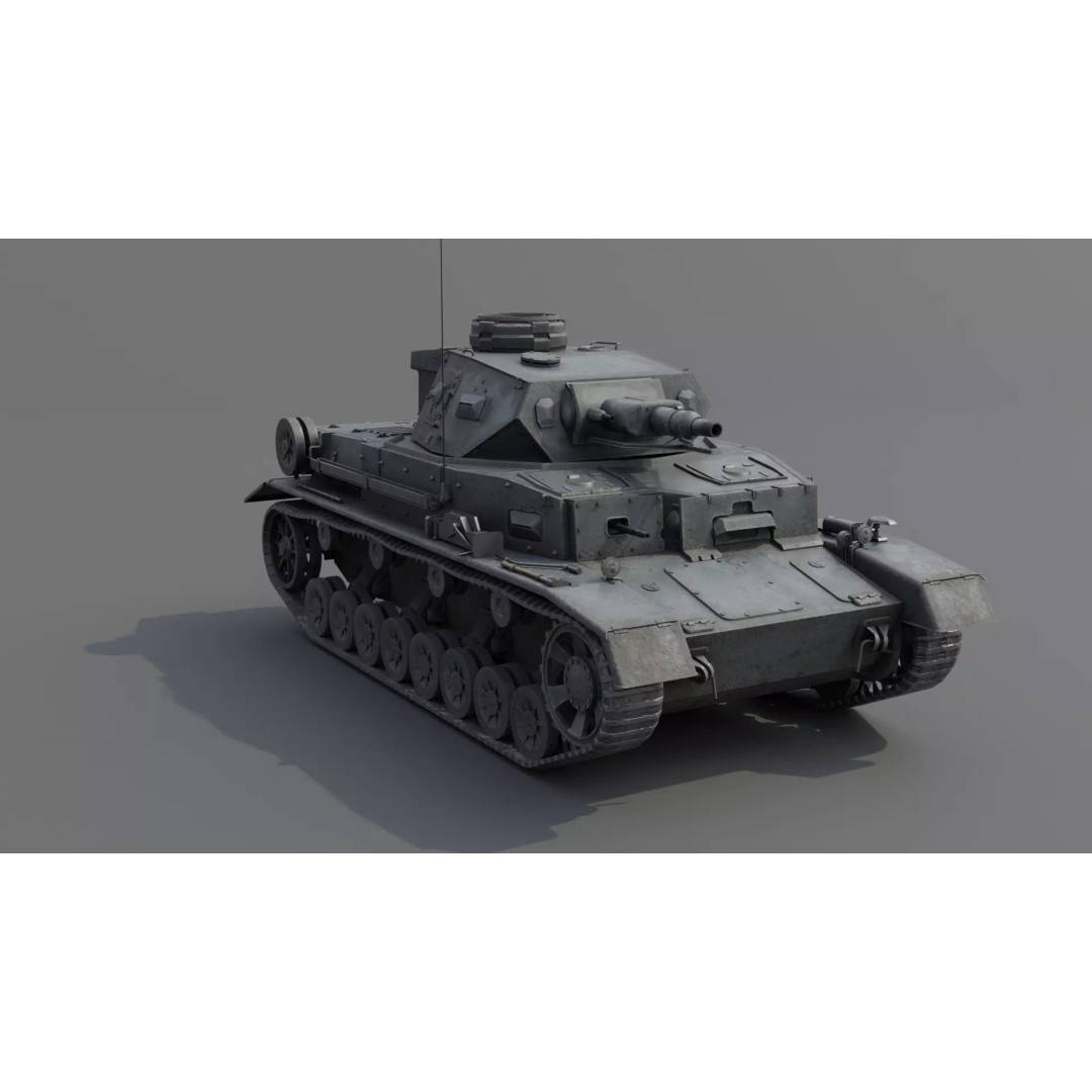 Panzer IV E Medium Tank 3D Model – Low Poly Game Asset, FBX, PBR - View 16