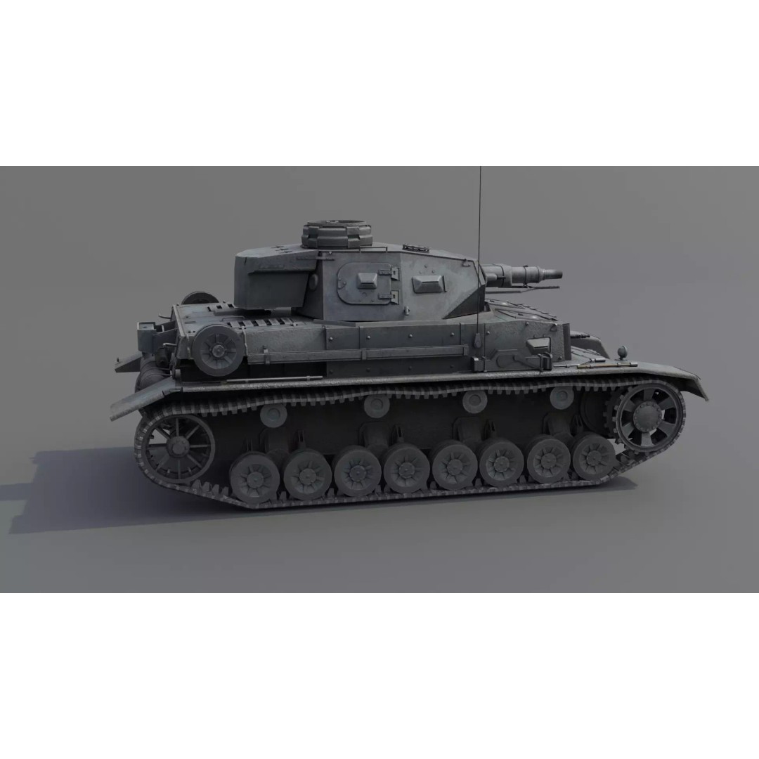 Panzer IV E Medium Tank 3D Model – Low Poly Game Asset, FBX, PBR - View 18
