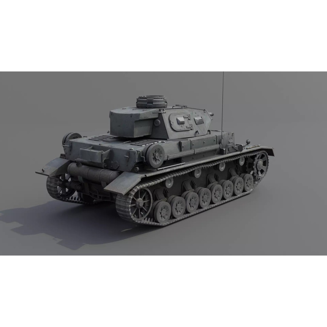 Panzer IV E Medium Tank 3D Model – Low Poly Game Asset, FBX, PBR - View 19